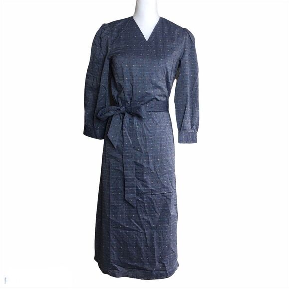 Draper James Embroidered Dot Chambray Wrap Dress 6 - Picture 6 of 14